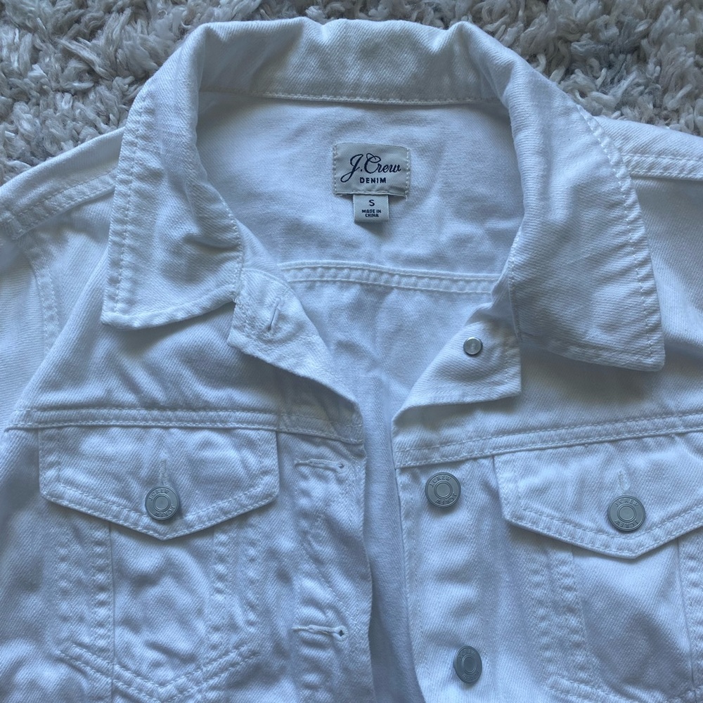 Small J Crew White denim jacket